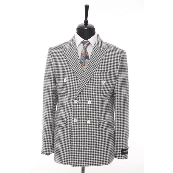 Derman Double Breasted White Patterned Luxury Jacket